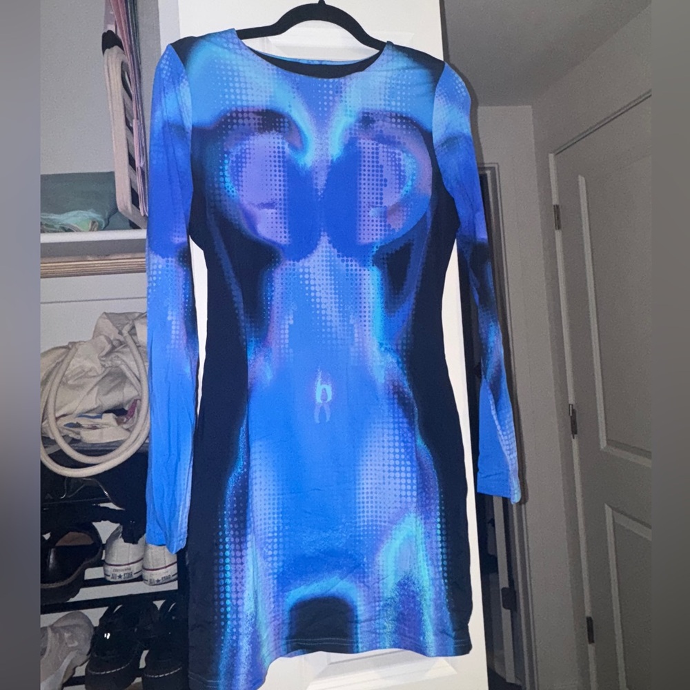 White Fox Boutique Vibrant Blue Long Sleeve Dress